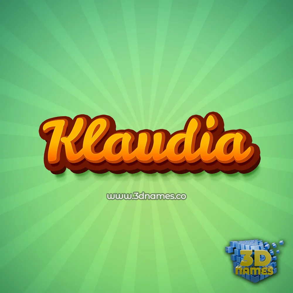 klaudia in Green Rays style - 3D name wallpaper