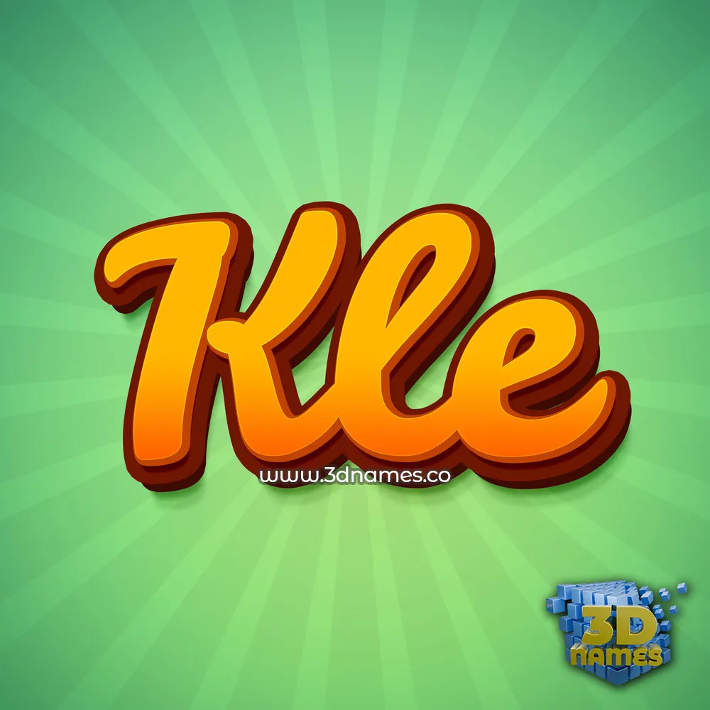 kle in Green Rays style - 3D name wallpaper