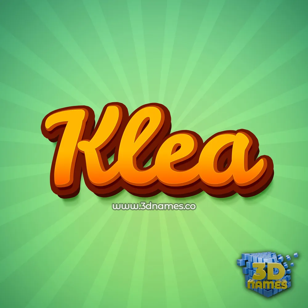 klea in Green Rays style - 3D name wallpaper