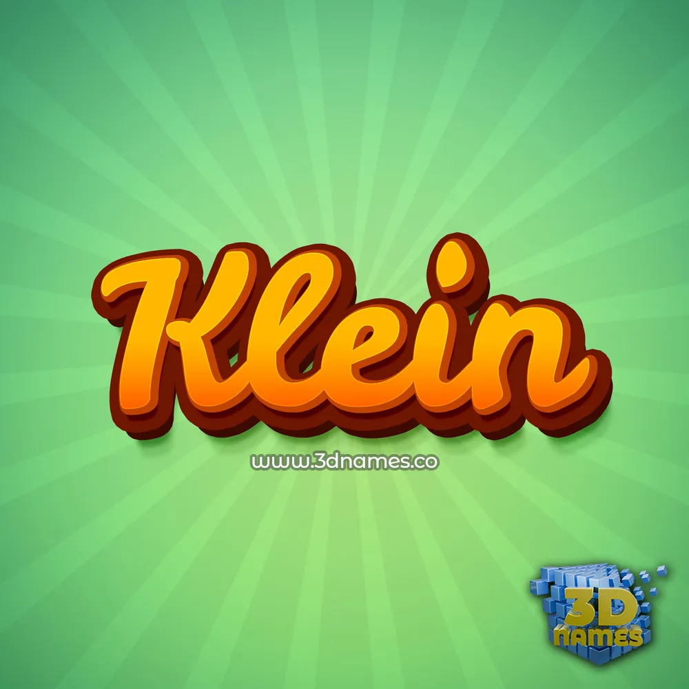 klein in Green Rays style - 3D name wallpaper