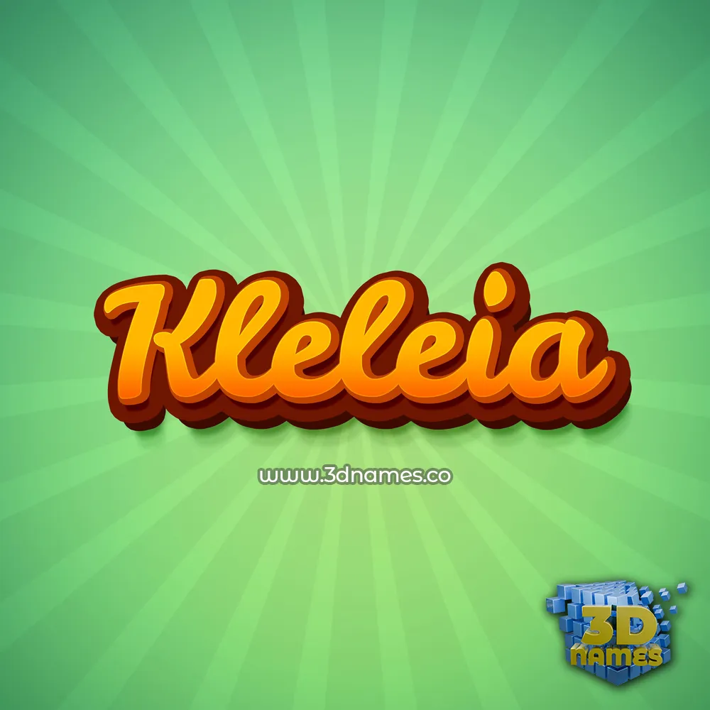 kleleia in Green Rays style - 3D name wallpaper