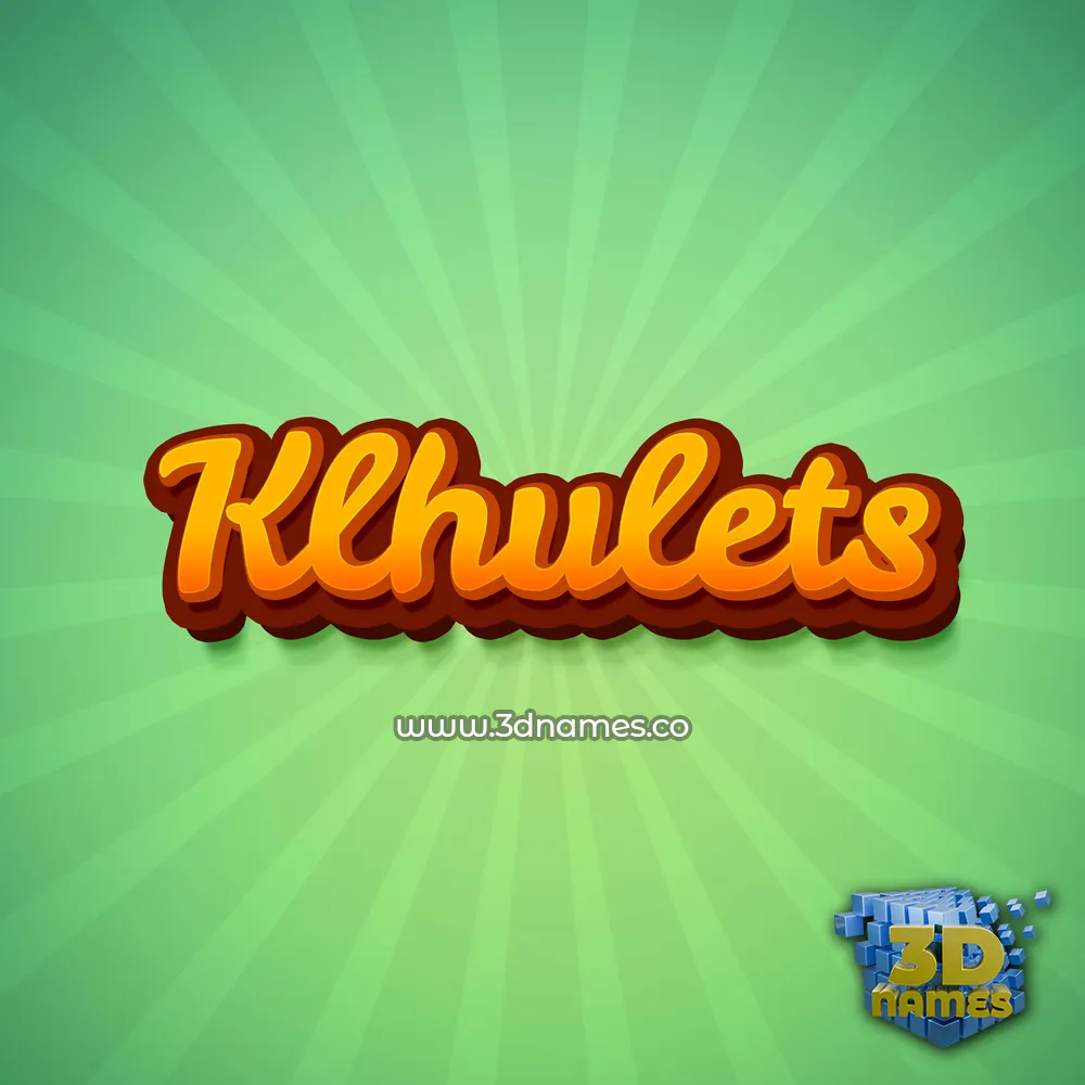 klhulets in Green Rays style - 3D name wallpaper