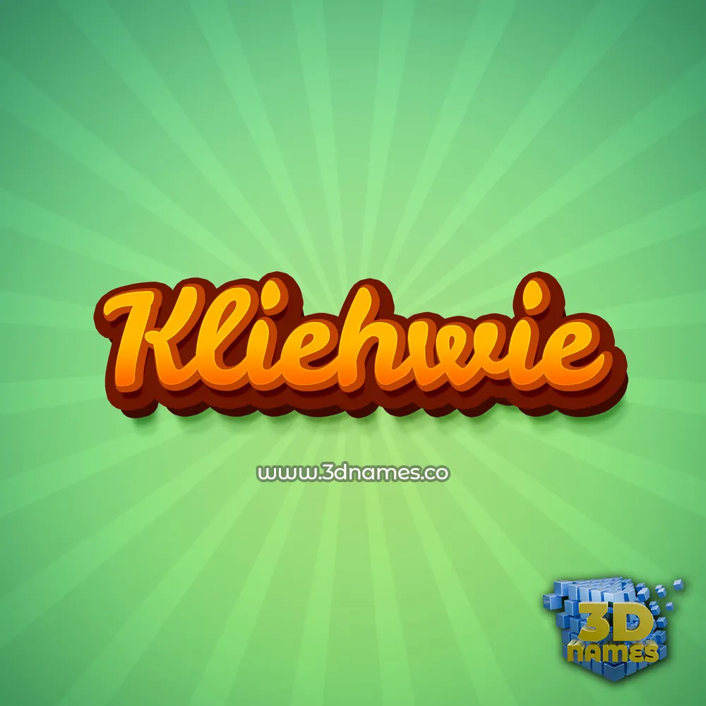 kliehwie in Green Rays style - 3D name wallpaper