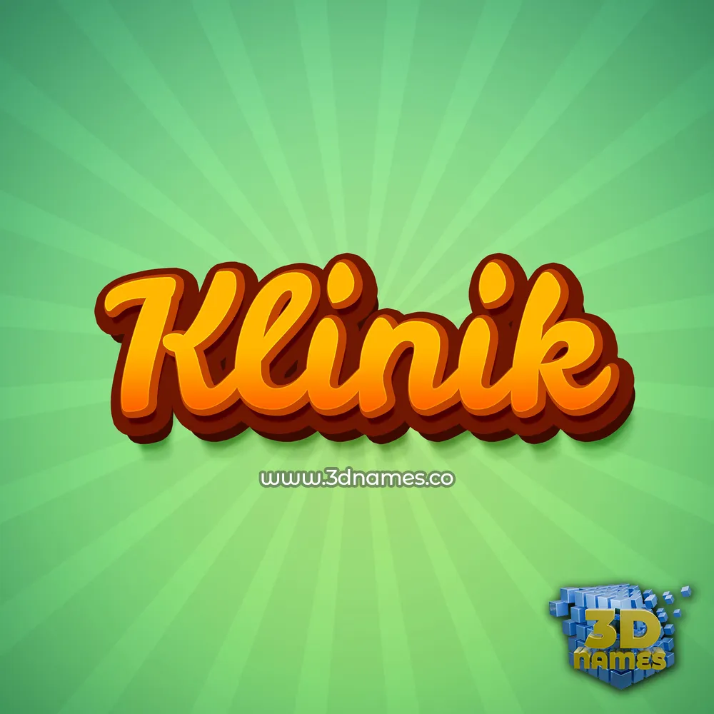 klinik in Green Rays style - 3D name wallpaper