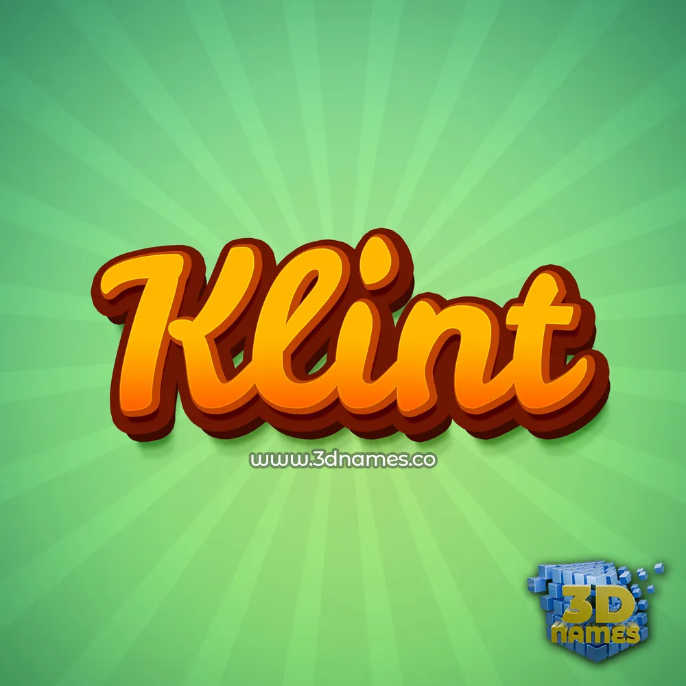 klint in Green Rays style - 3D name wallpaper