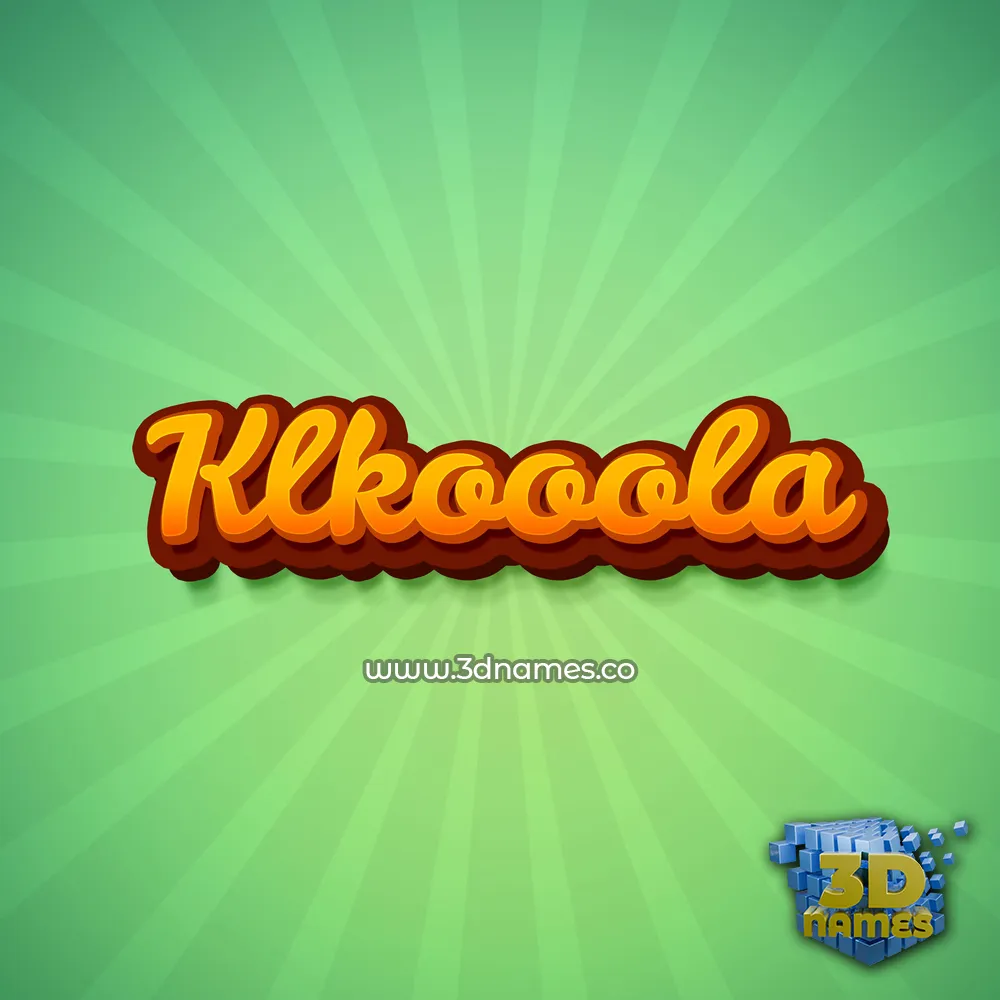 klkooola in Green Rays style - 3D name wallpaper