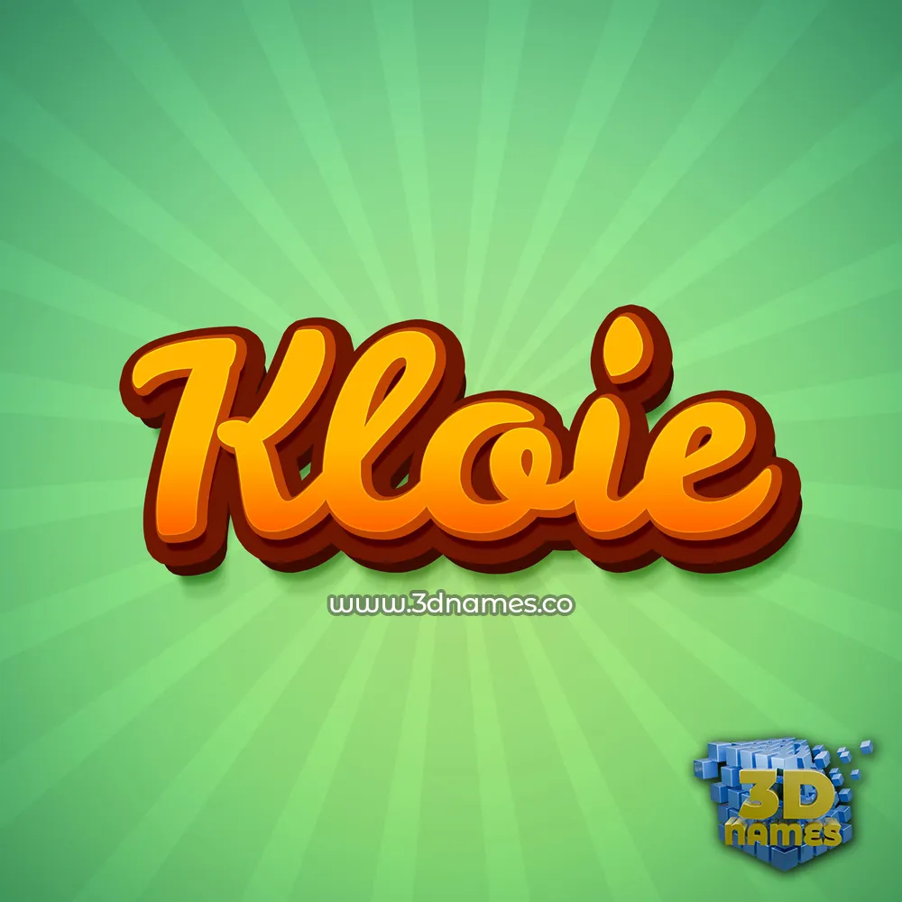 kloie in Green Rays style - 3D name wallpaper