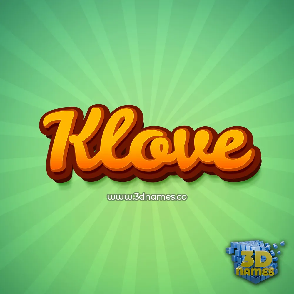 klove in Green Rays style - 3D name wallpaper