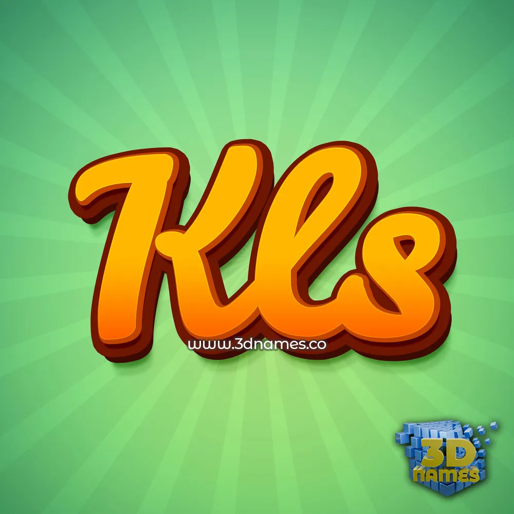 kls in Green Rays style - 3D name wallpaper