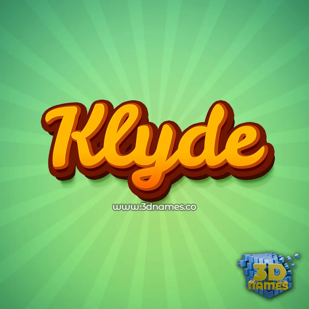 klyde in Green Rays style - 3D name wallpaper