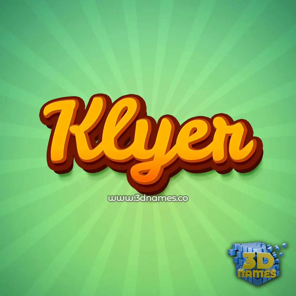 klyer in Green Rays style - 3D name wallpaper