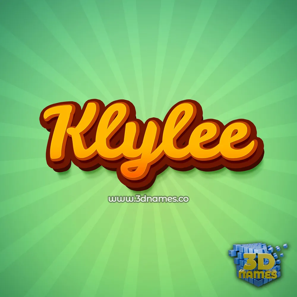 klylee in Green Rays style - 3D name wallpaper