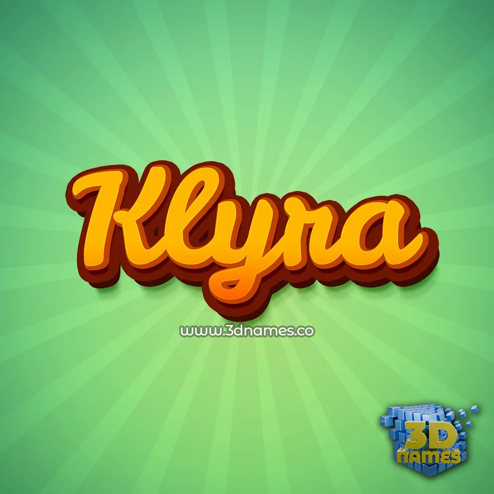 klyra in Green Rays style - 3D name wallpaper