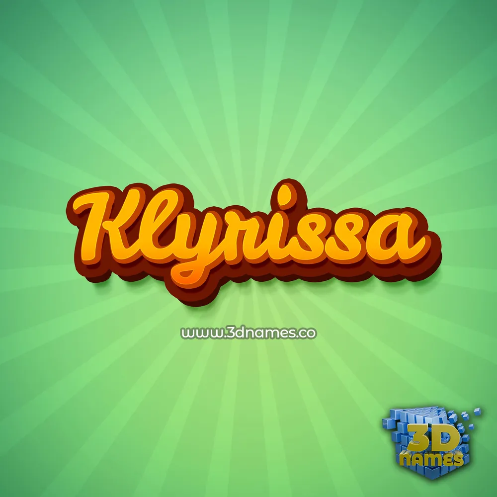 klyrissa in Green Rays style - 3D name wallpaper