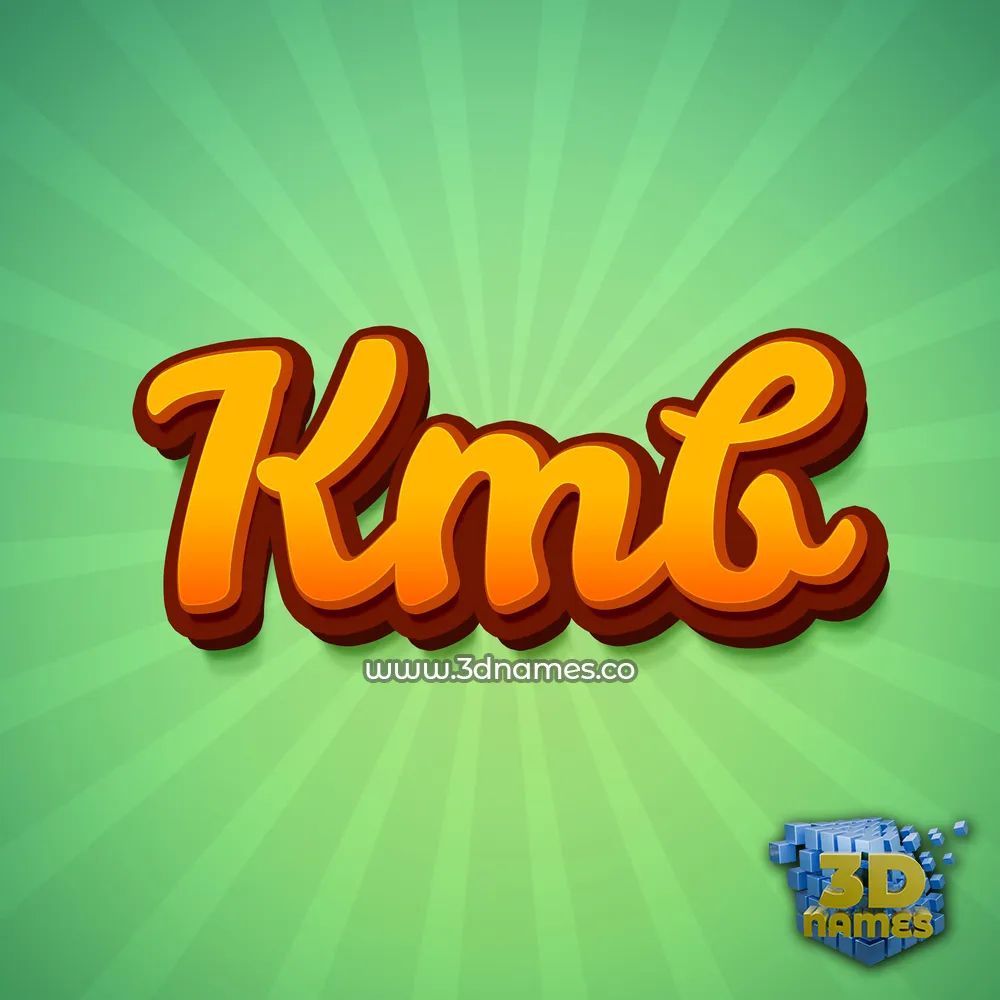 kmb in Green Rays style - 3D name wallpaper