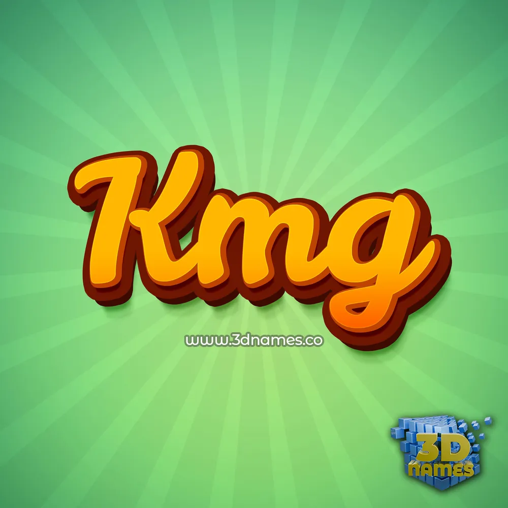 kmg in Green Rays style - 3D name wallpaper