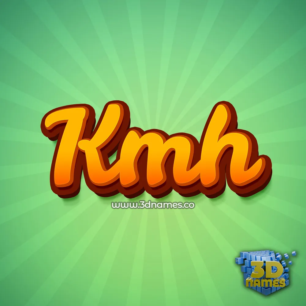 kmh in Green Rays style - 3D name wallpaper