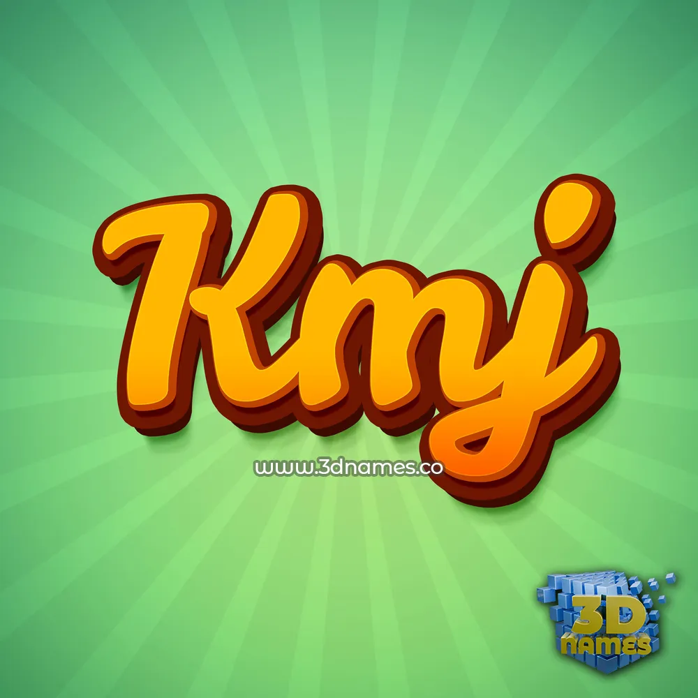 kmj in Green Rays style - 3D name wallpaper
