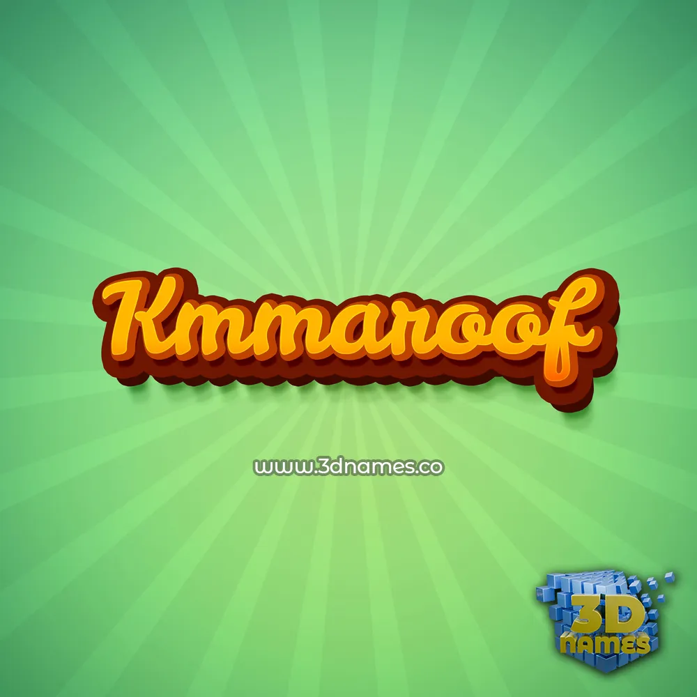kmmaroof in Green Rays style - 3D name wallpaper