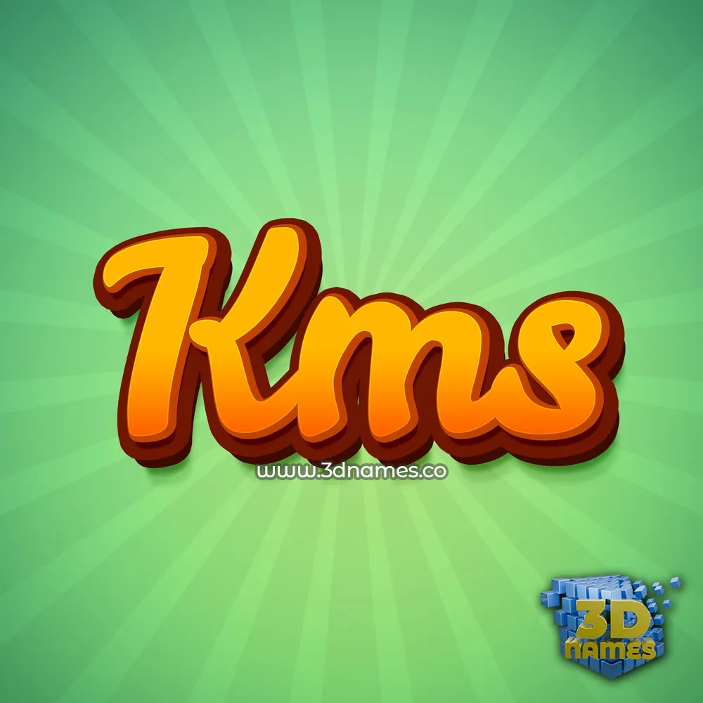 kms in Green Rays style - 3D name wallpaper