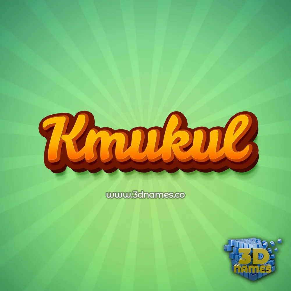 kmukul in Green Rays style - 3D name wallpaper