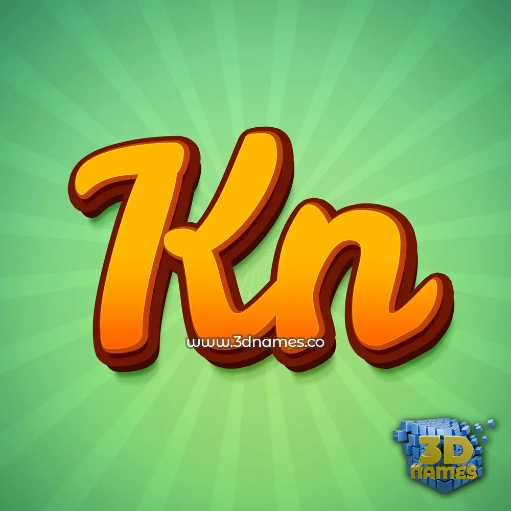 kn in Green Rays style - 3D name wallpaper