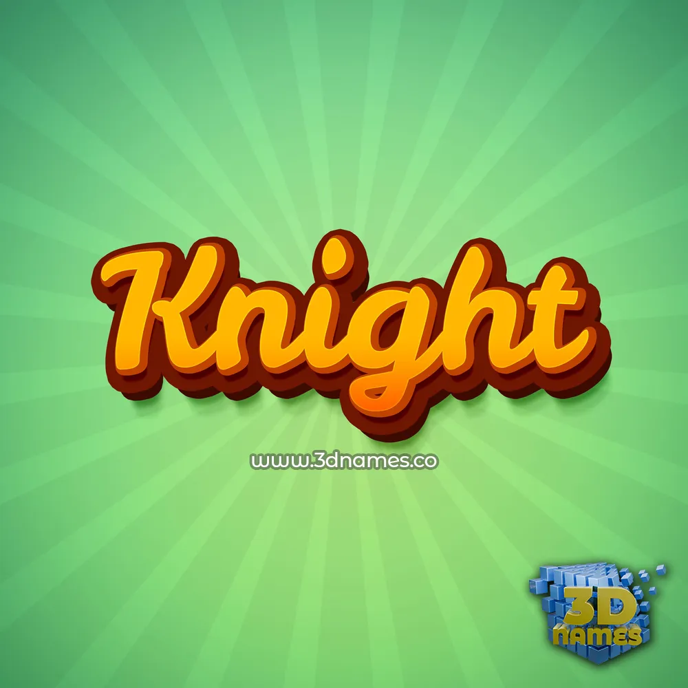 knight in Green Rays style - 3D name wallpaper