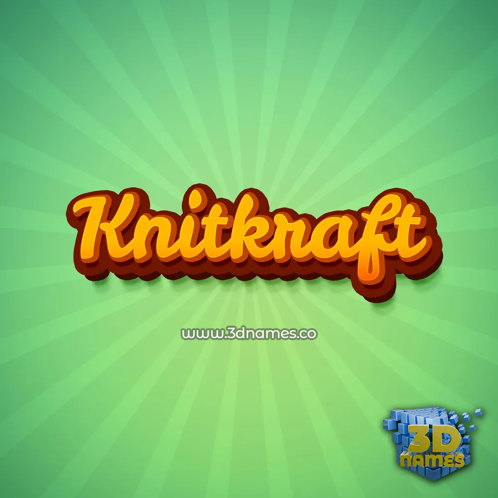 knitkraft in Green Rays style - 3D name wallpaper