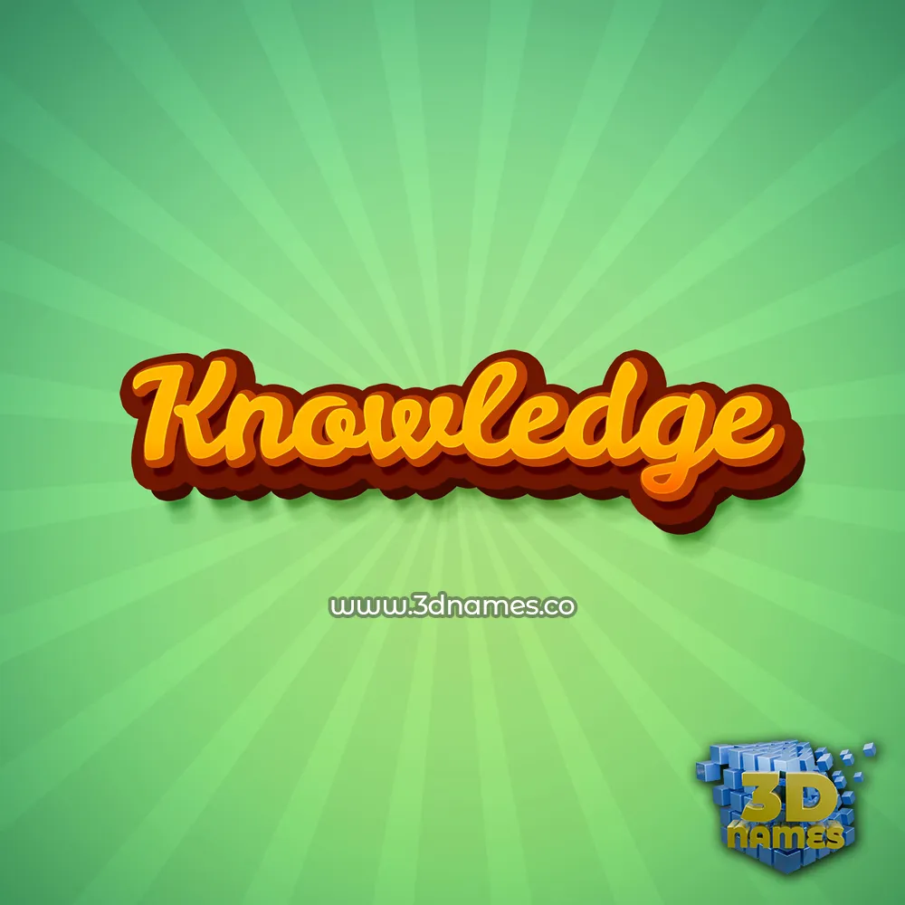 knowledge in Green Rays style - 3D name wallpaper