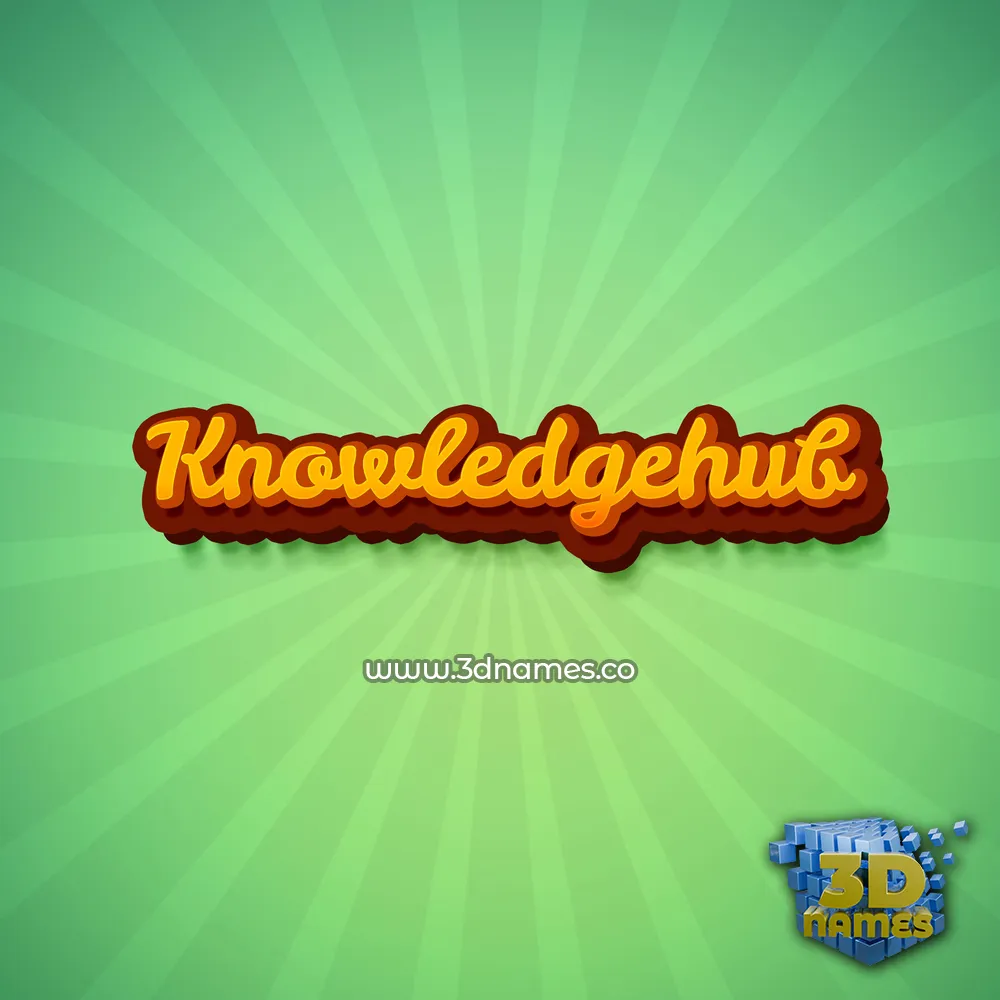 knowledgehub in Green Rays style - 3D name wallpaper