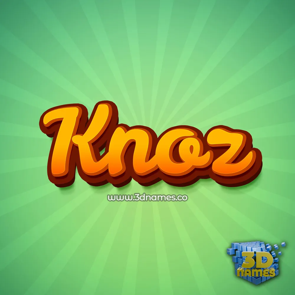 knoz in Green Rays style - 3D name wallpaper