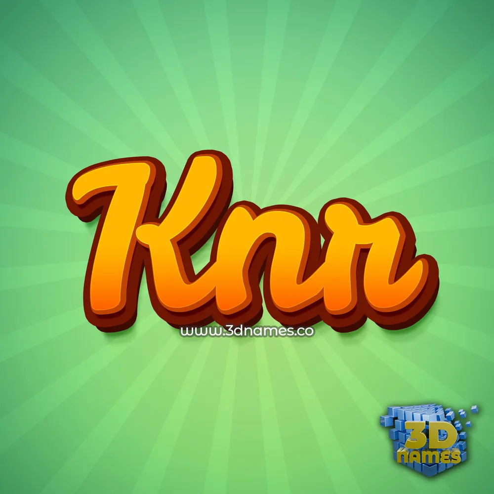 knr in Green Rays style - 3D name wallpaper