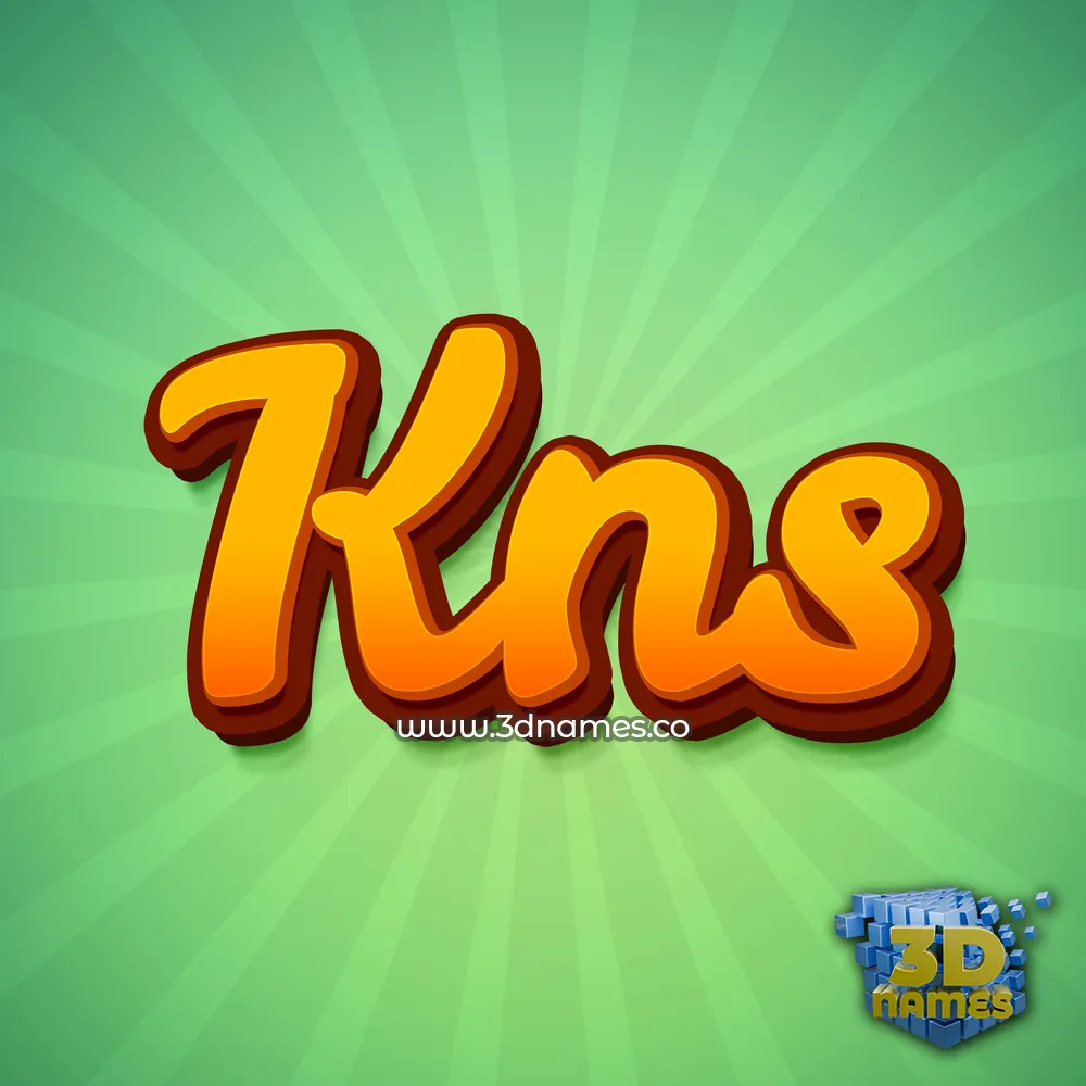kns in Green Rays style - 3D name wallpaper