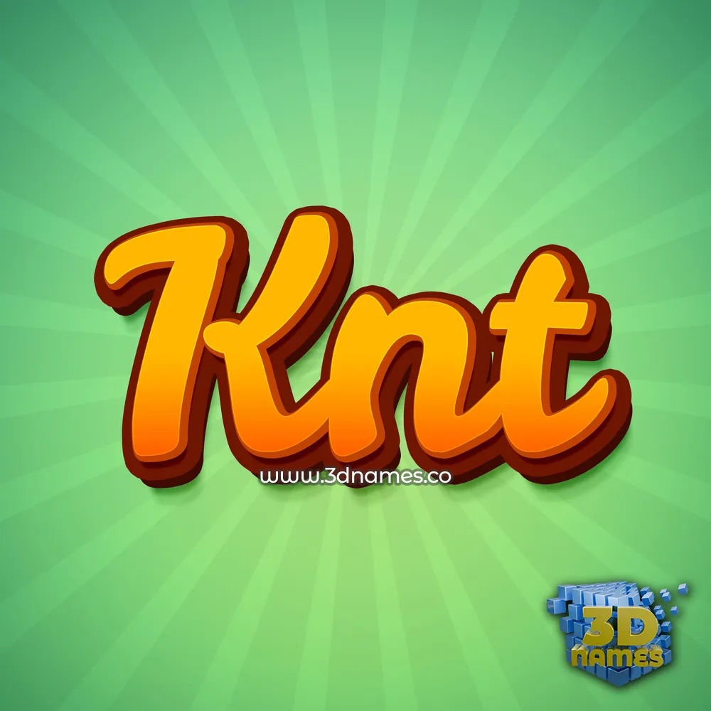knt in Green Rays style - 3D name wallpaper