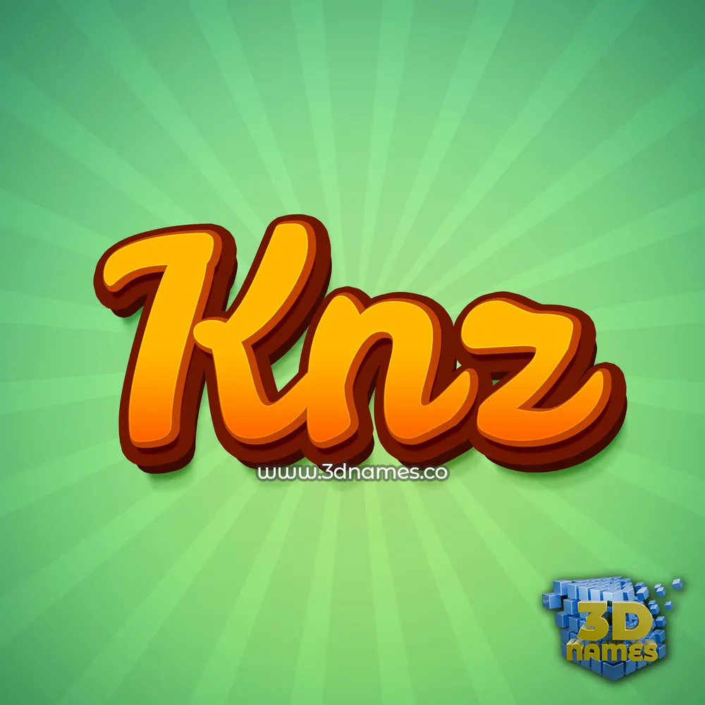 knz in Green Rays style - 3D name wallpaper