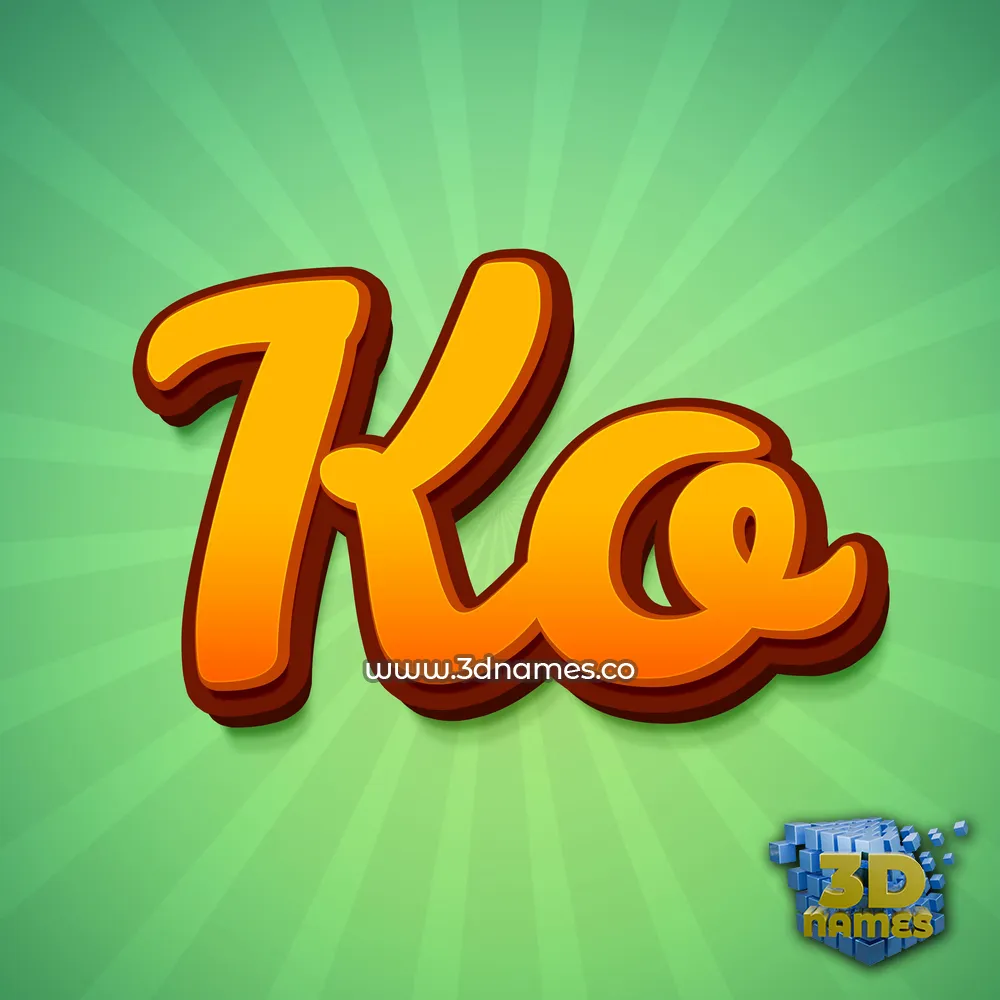 ko in Green Rays style - 3D name wallpaper