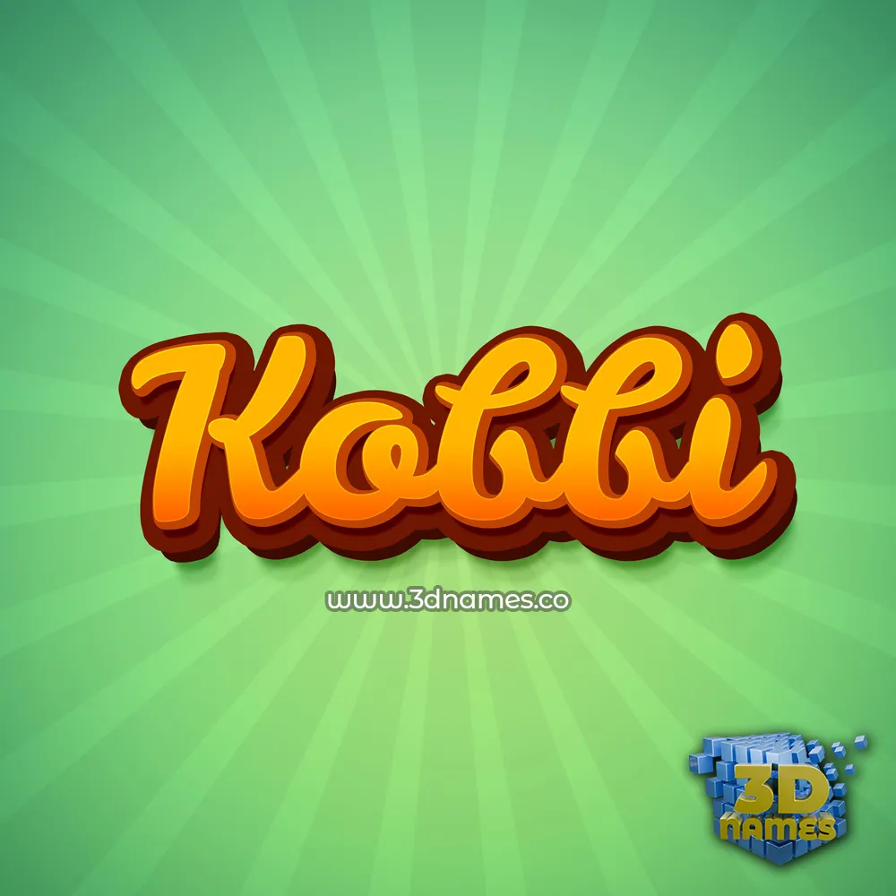 kobbi in Green Rays style - 3D name wallpaper