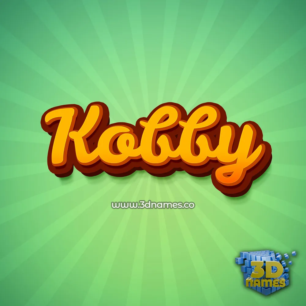 kobby in Green Rays style - 3D name wallpaper