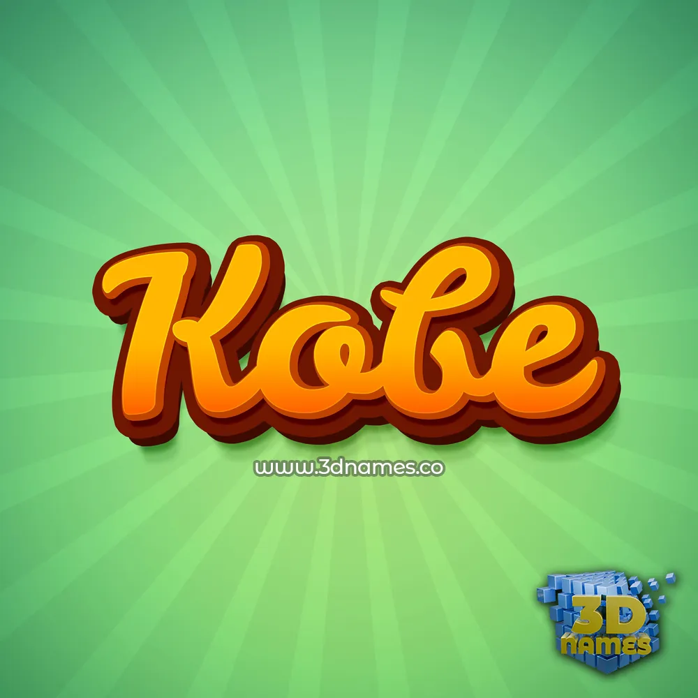 kobe in Green Rays style - 3D name wallpaper