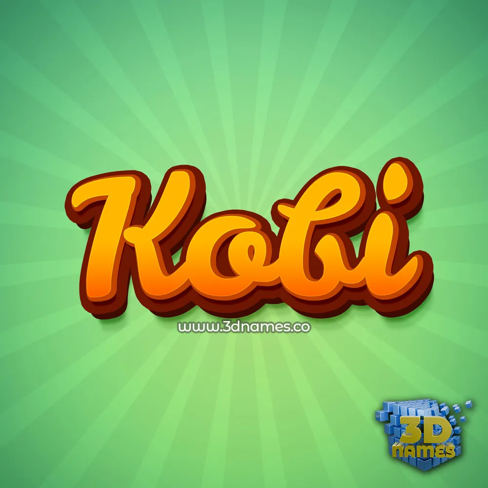 kobi in Green Rays style - 3D name wallpaper