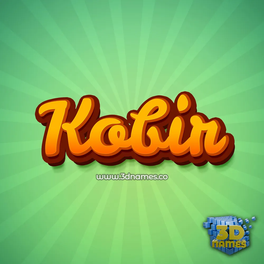 kobir in Green Rays style - 3D name wallpaper