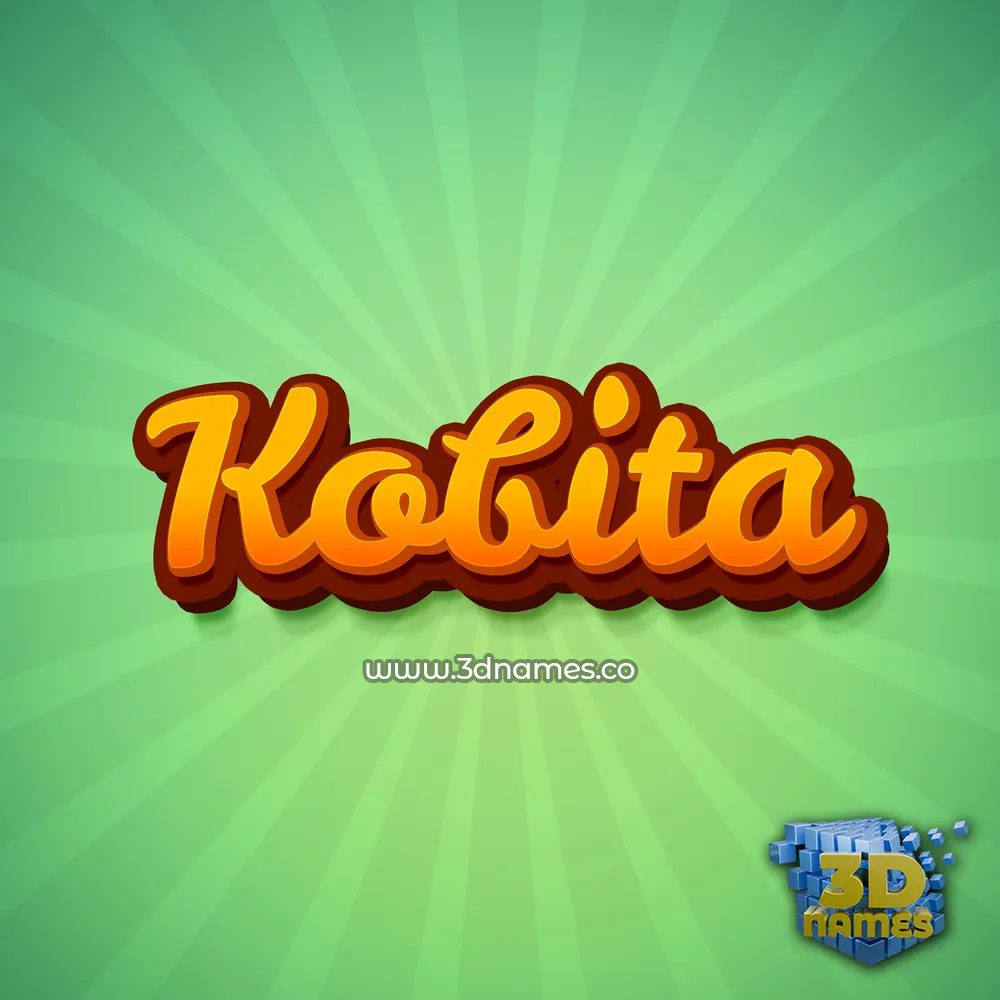 kobita in Green Rays style - 3D name wallpaper