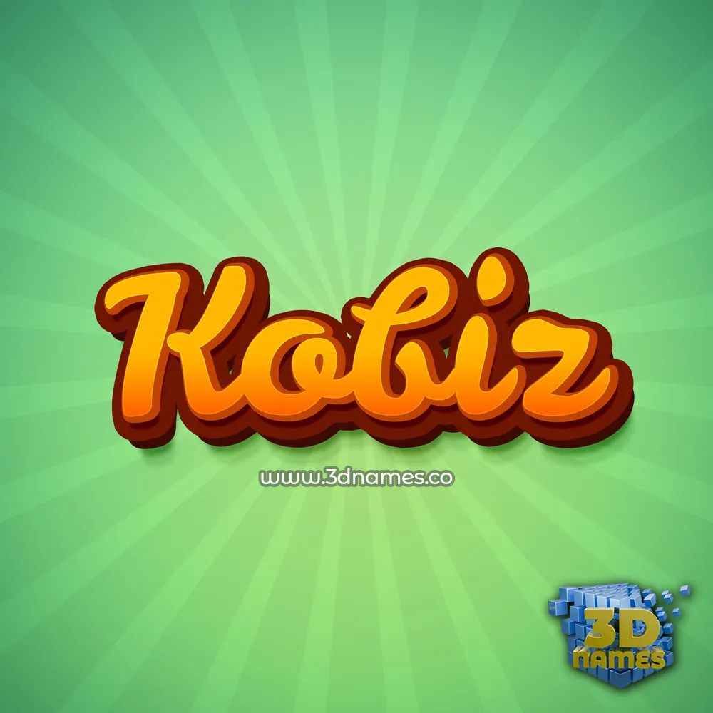 kobiz in Green Rays style - 3D name wallpaper