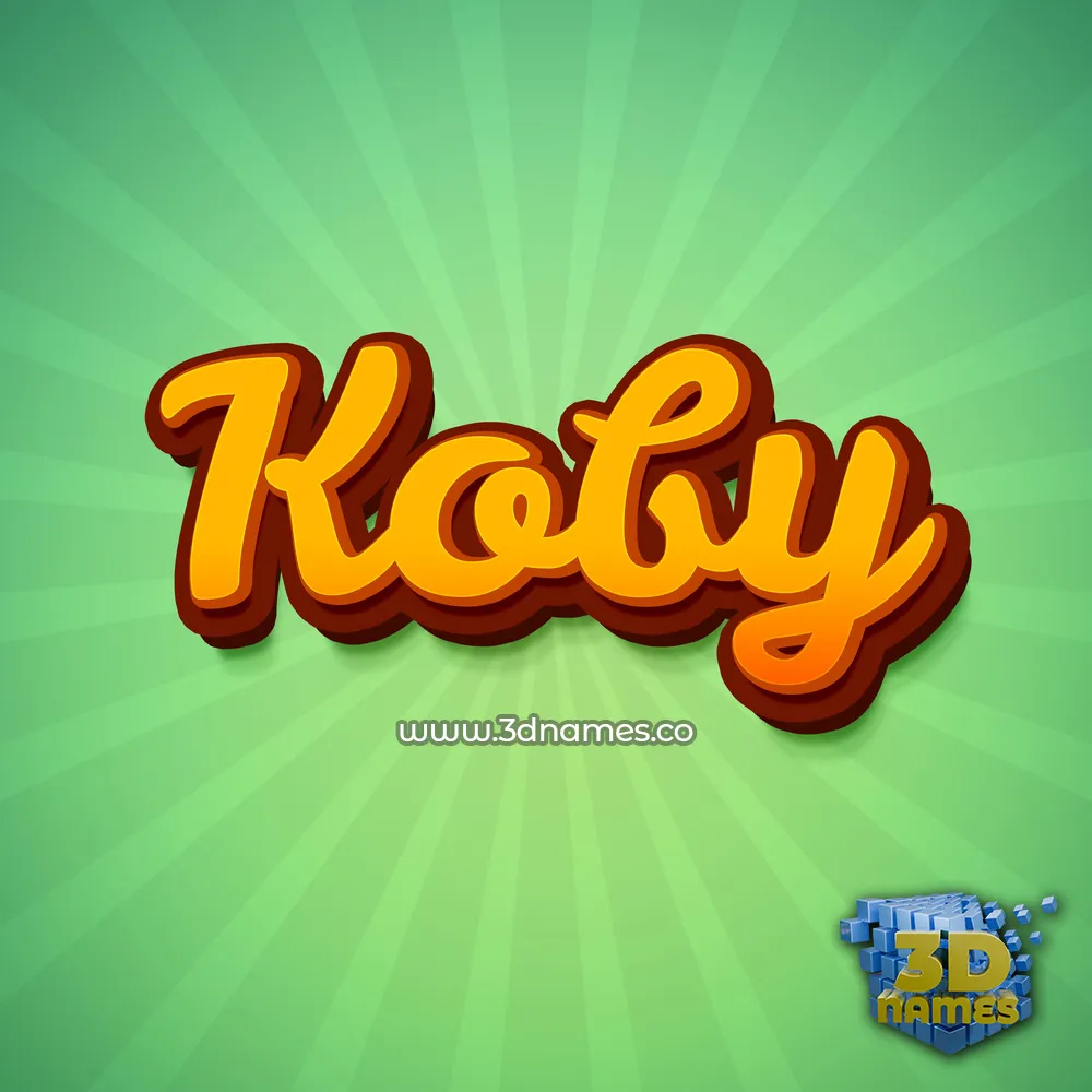 koby in Green Rays style - 3D name wallpaper