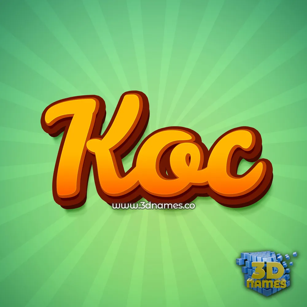 koc in Green Rays style - 3D name wallpaper
