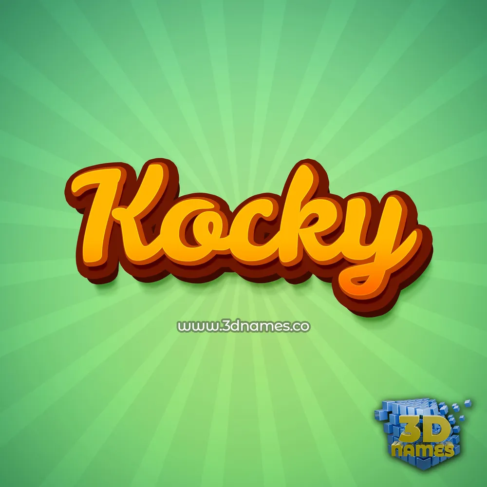 kocky in Green Rays style - 3D name wallpaper