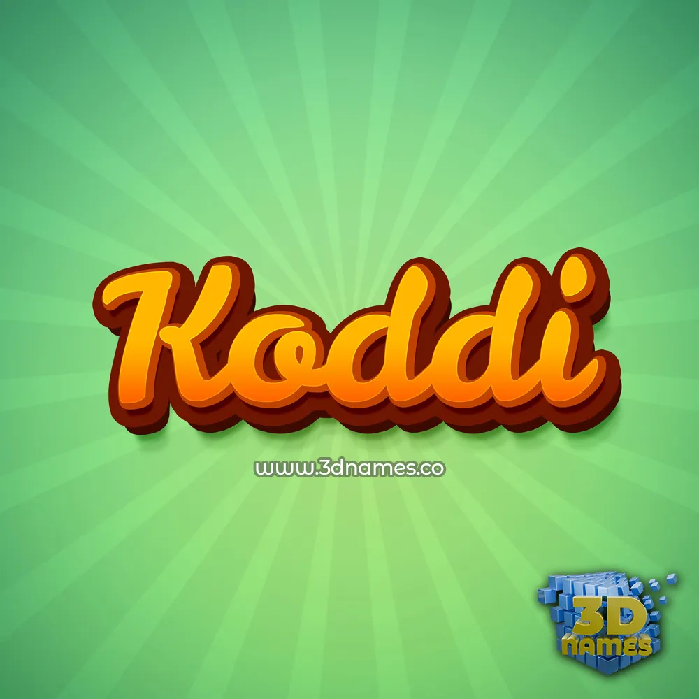 koddi in Green Rays style - 3D name wallpaper