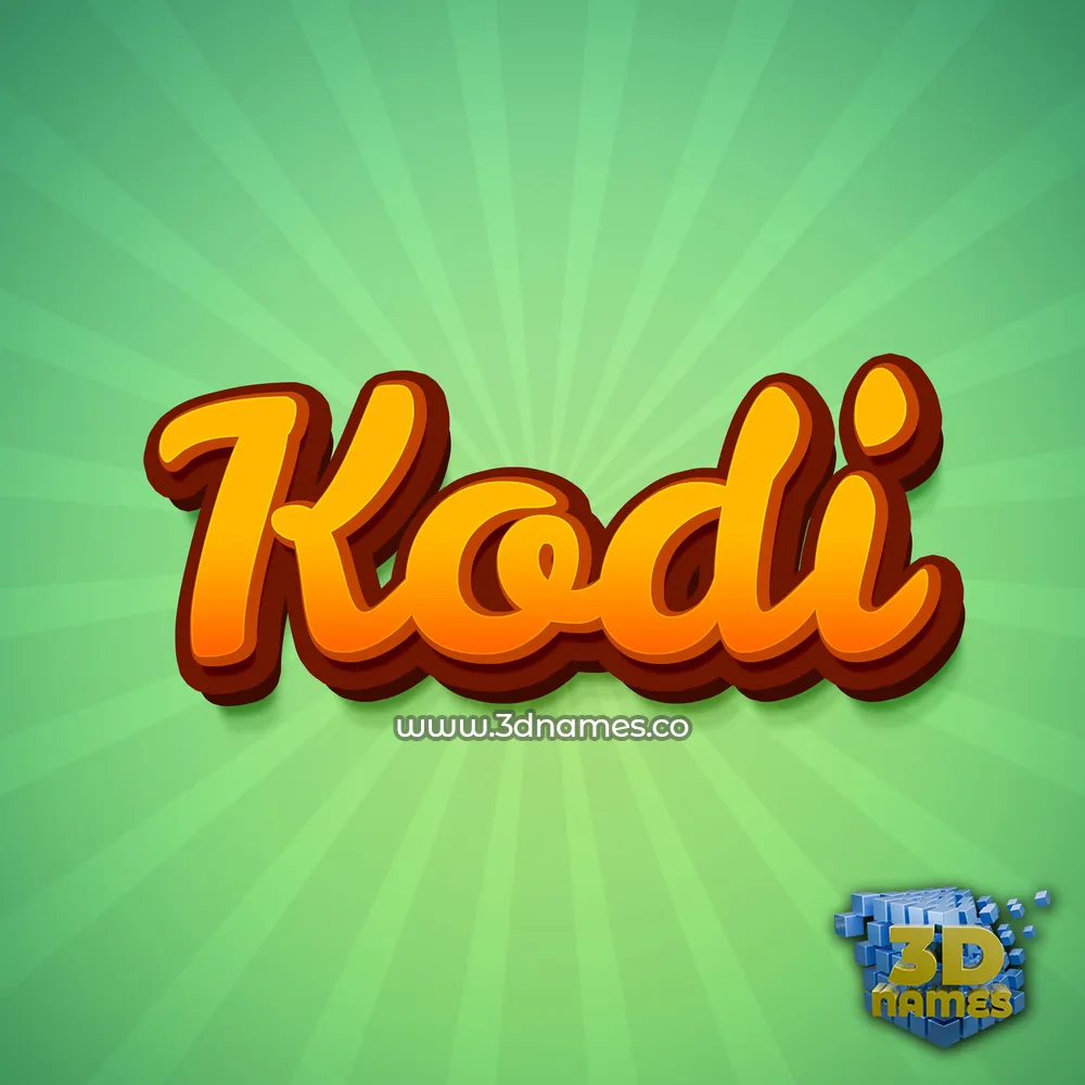 kodi in Green Rays style - 3D name wallpaper