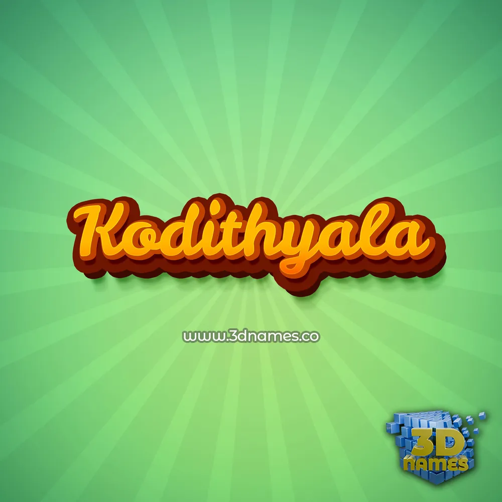 kodithyala in Green Rays style - 3D name wallpaper