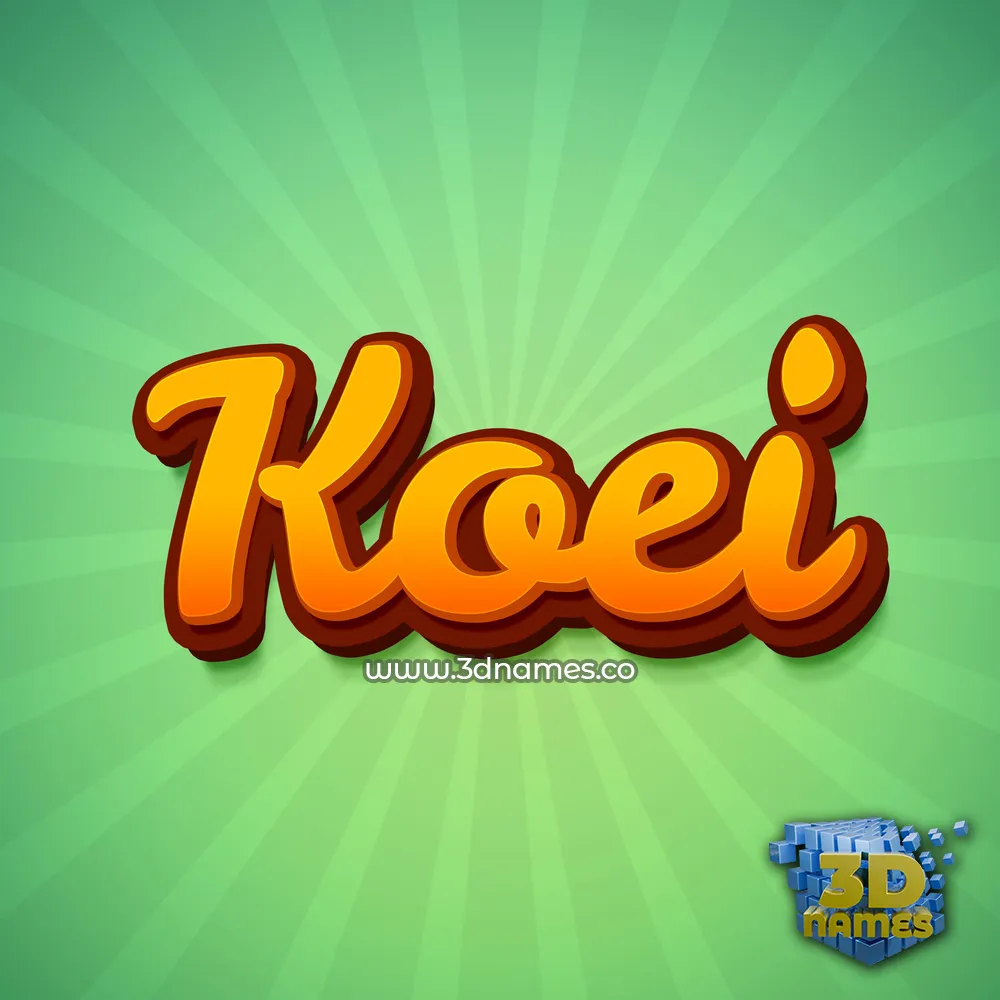 koei in Green Rays style - 3D name wallpaper